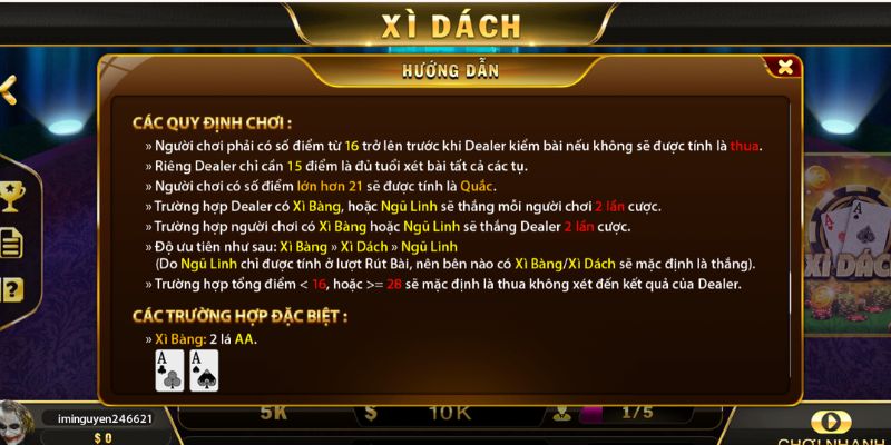 Xì Dách V9Bet – Game bài đổi thưởng cực vui, cực mê 4 Nên đọc kỹ quy định trước khi chơi xì dách